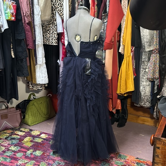 Pacific Blue Swarovski Crystal Event Dress - Picture 4 of 8